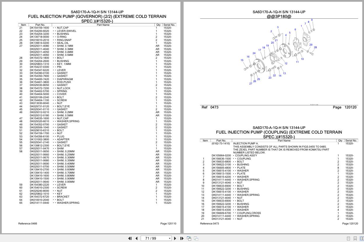 Komatsu Engine SA6D170 A 1Q H 13144 UP Parts Catalog (2)