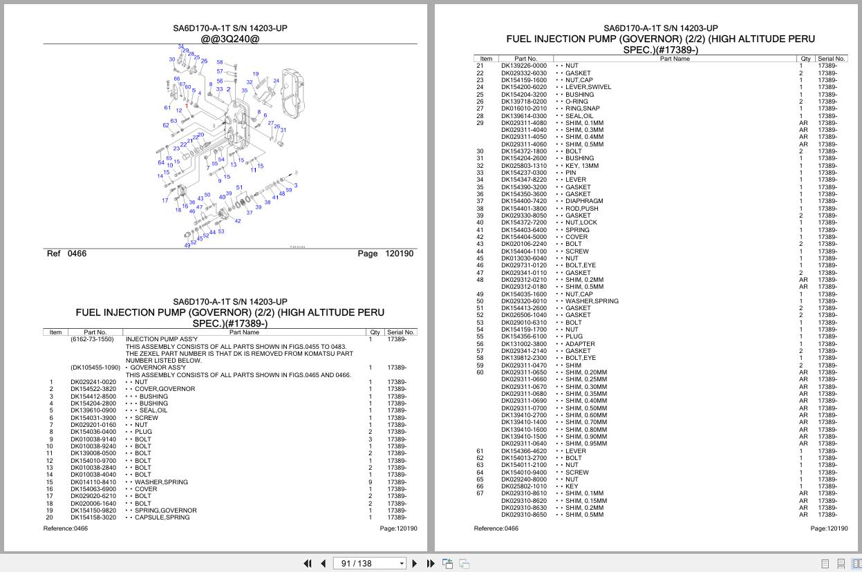 Komatsu Engine SA6D170 A 1T 14203 UP Parts Catalog (2)
