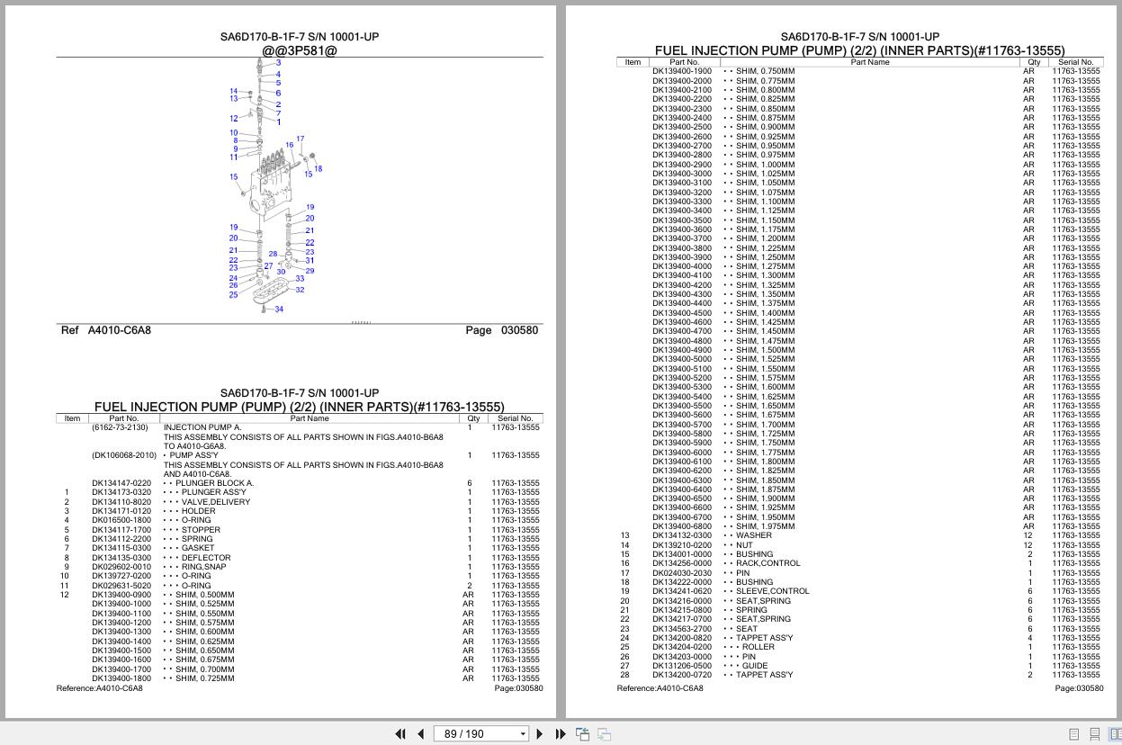 Komatsu Engine SA6D170 B 1F 7 10001 UP Parts Catalog (2)