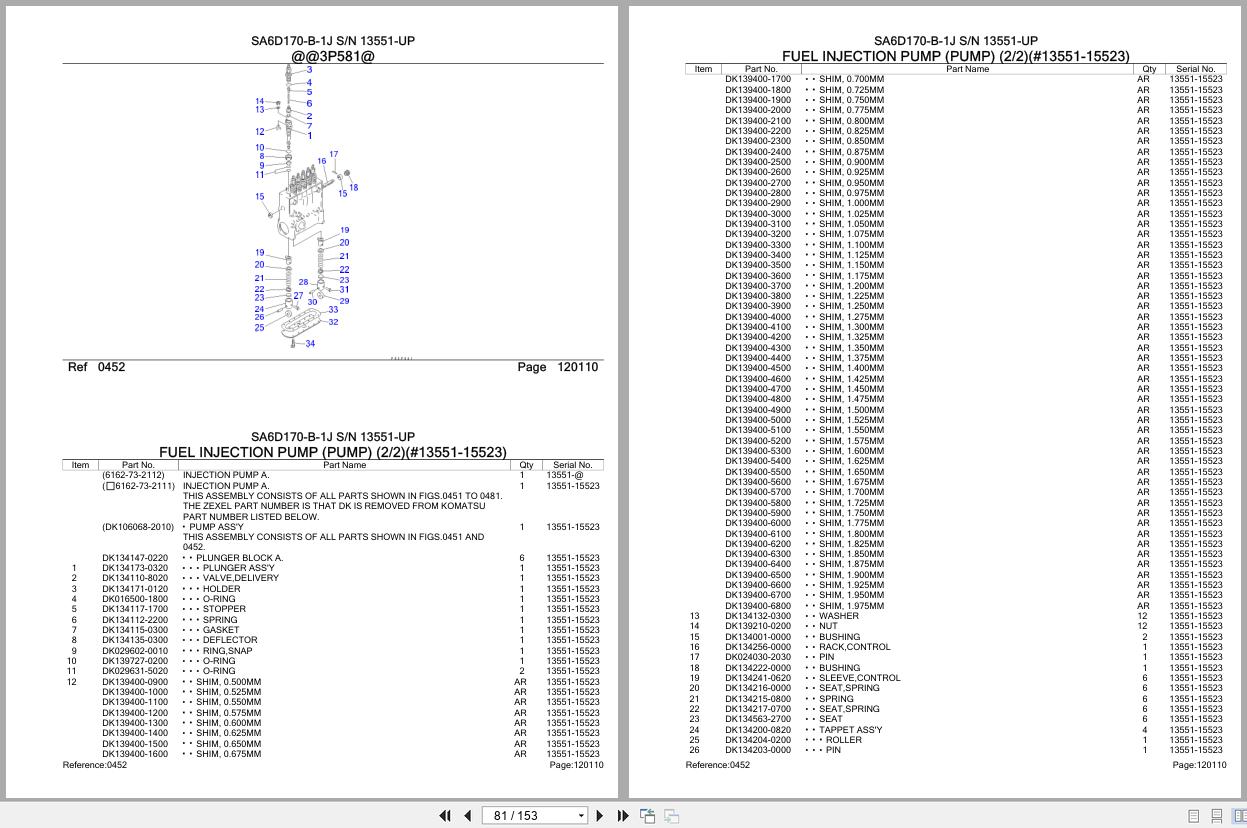 Komatsu Engine SA6D170 B 1J 13551 UP Parts Catalog (2)