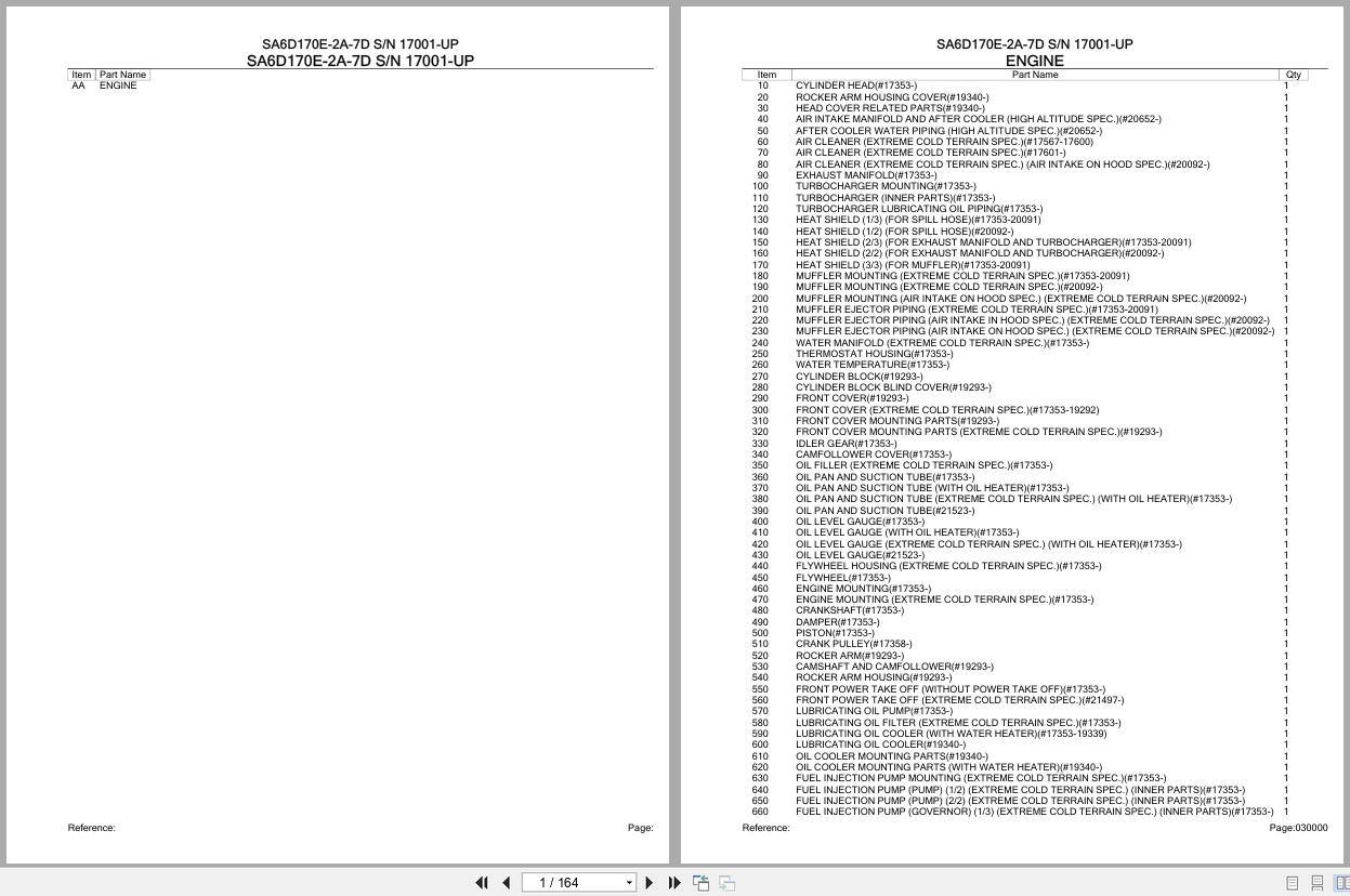Komatsu Engine SA6D170E 2A 7D 17001 UP Parts Catalog (1)