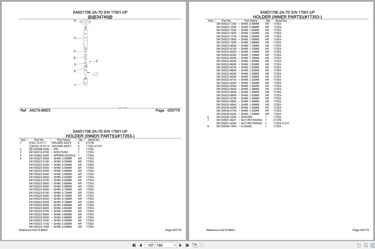 Komatsu Engine SA6D170E 2A 7D 17001 UP Parts Catalog (2)