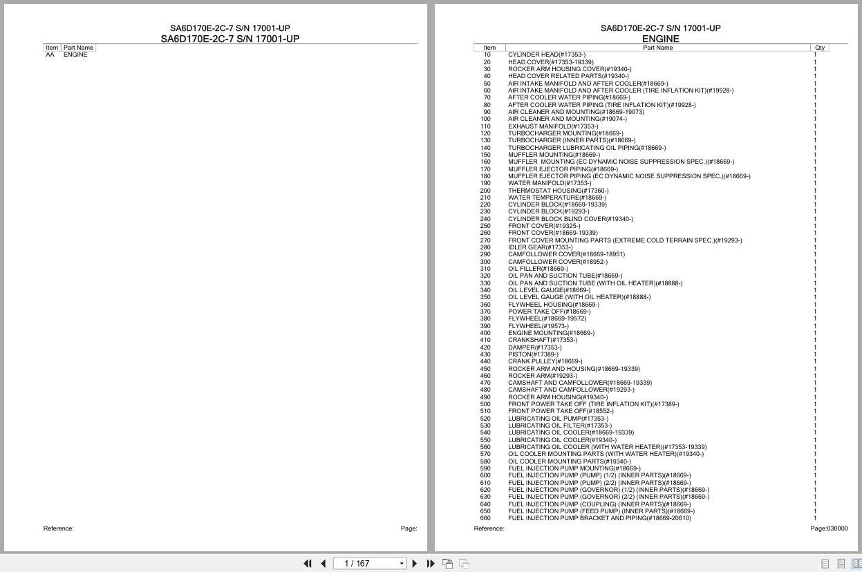Komatsu Engine SA6D170E 2C 7 17001 UP Parts Catalog (1)