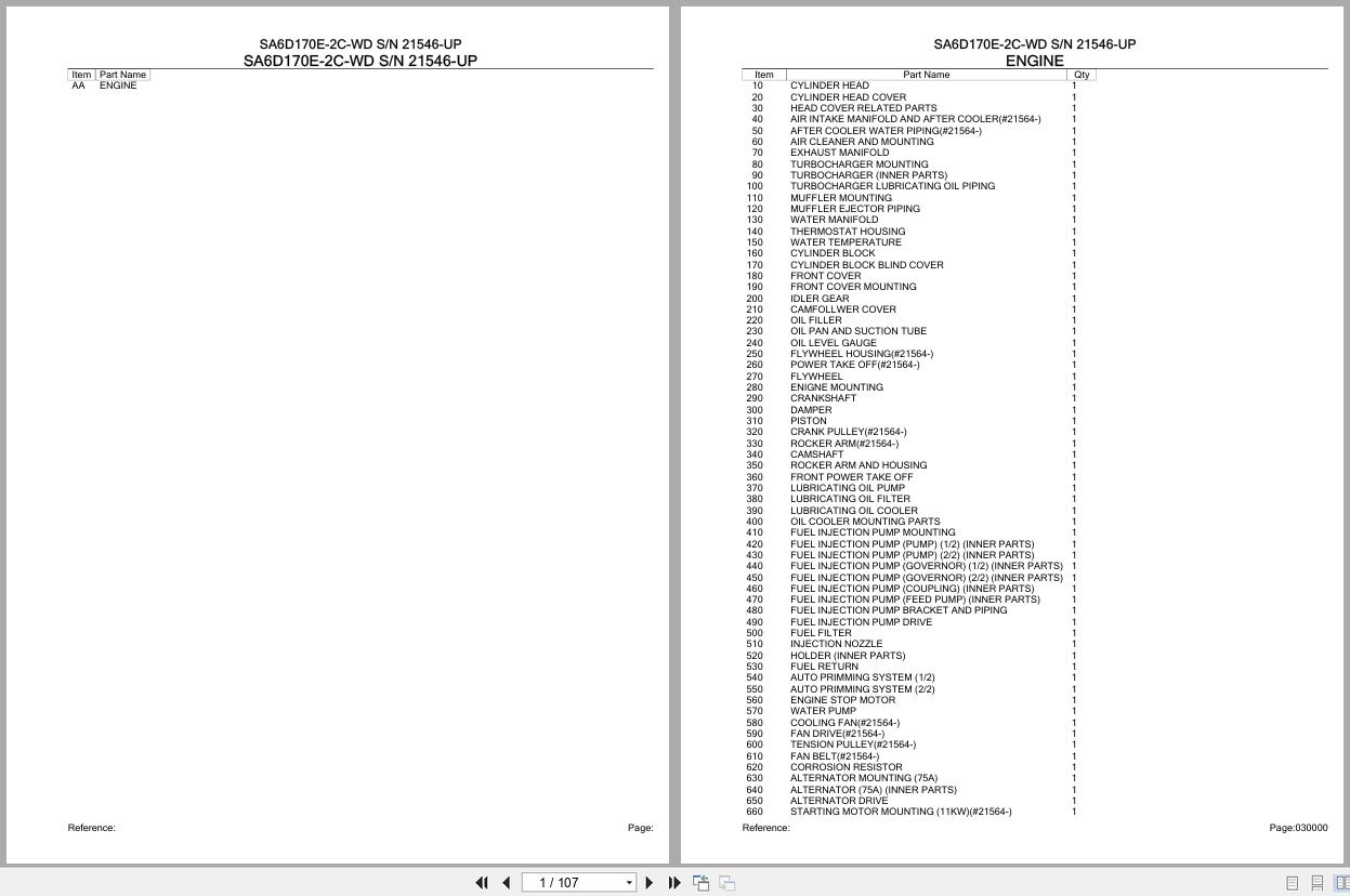 Komatsu Engine SA6D170E 2C WD 21546 UP Parts Catalog (1)