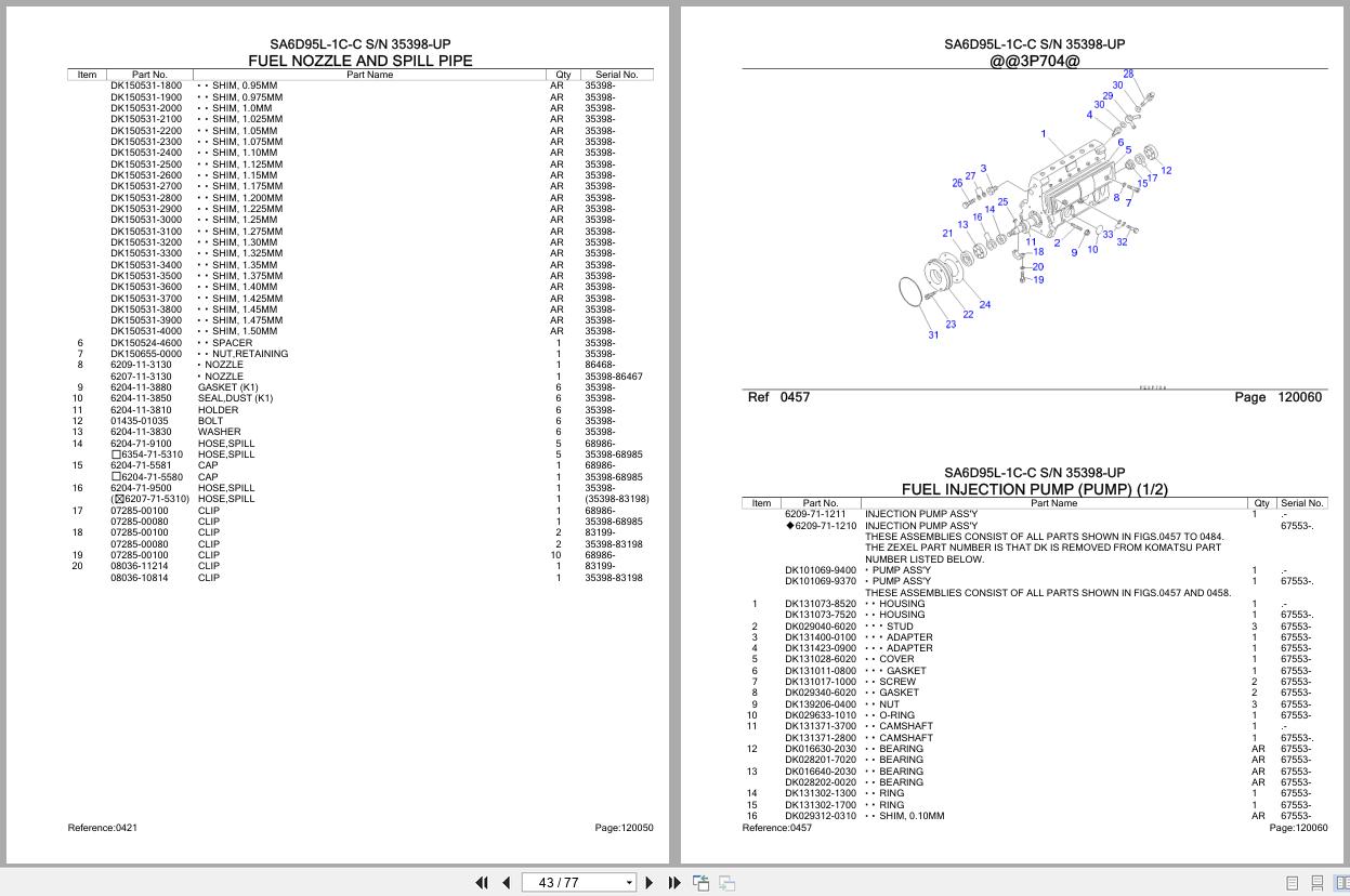 Komatsu Engine SA6D95L 1C C 35398 UP Parts Catalog (2)