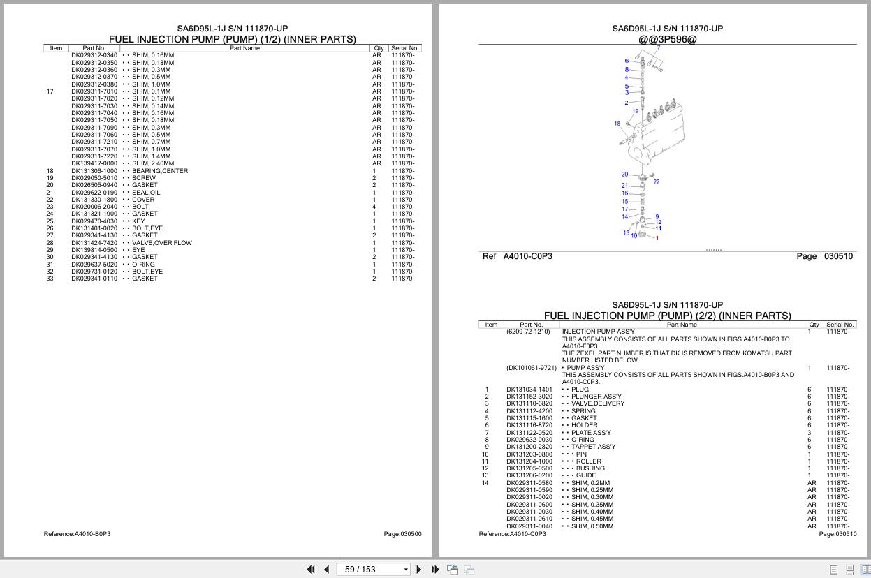 Komatsu Engine SA6D95L 1J 111870 UP Parts Catalog (2)