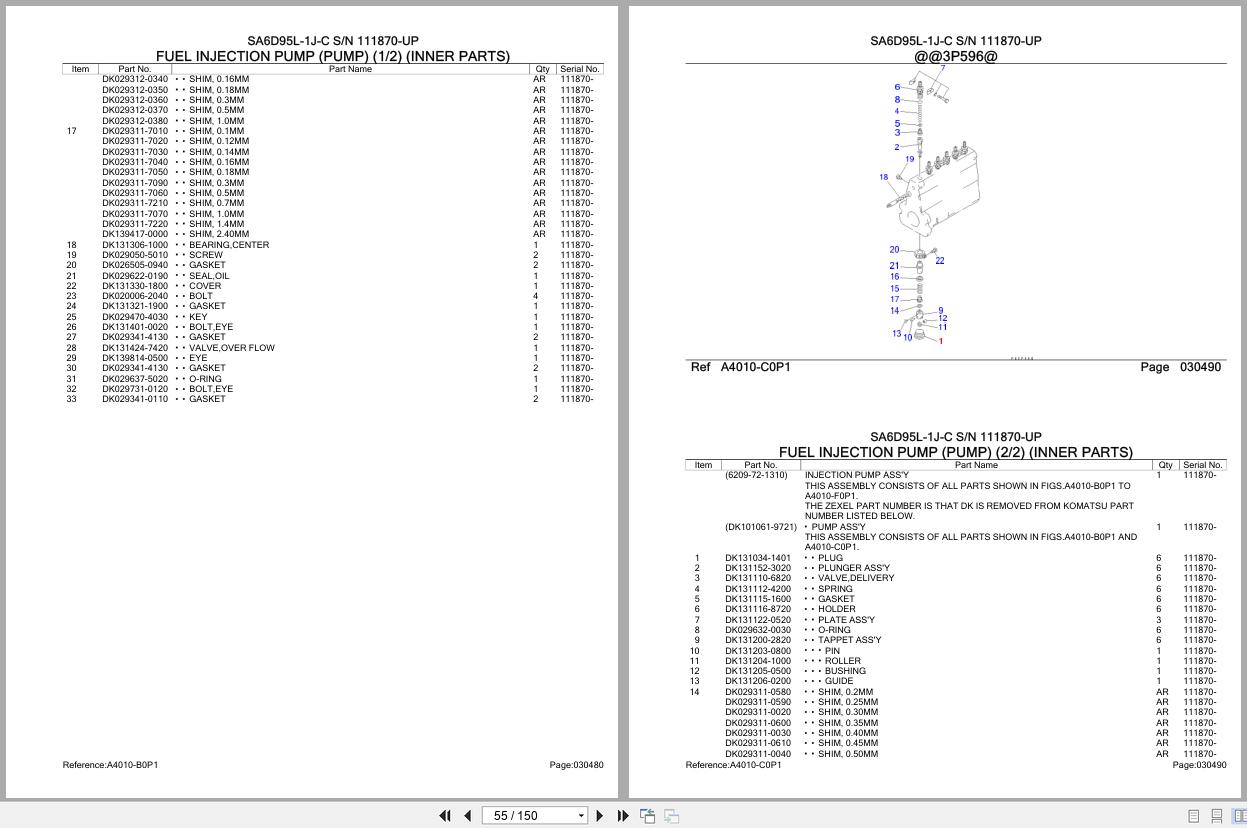 Komatsu Engine SA6D95L 1J C 111870 UP Parts Catalog (2)