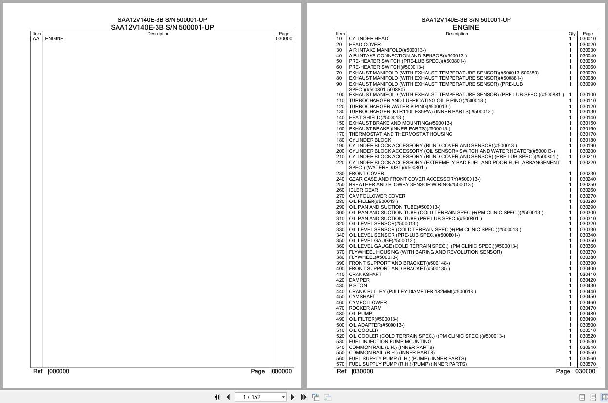 Komatsu Engine SAA12V140E 3B 500001 UP Parts Catalog (1)