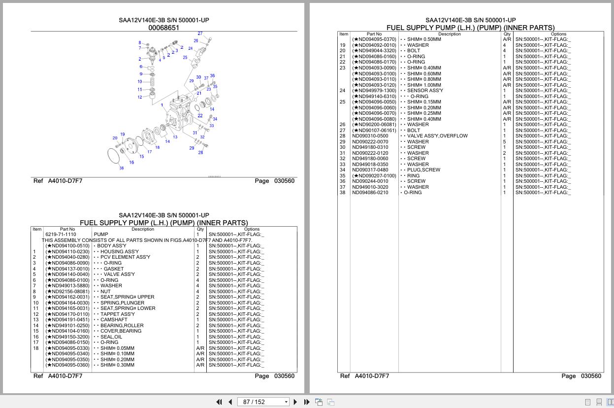 Komatsu Engine SAA12V140E 3B 500001 UP Parts Catalog (2)