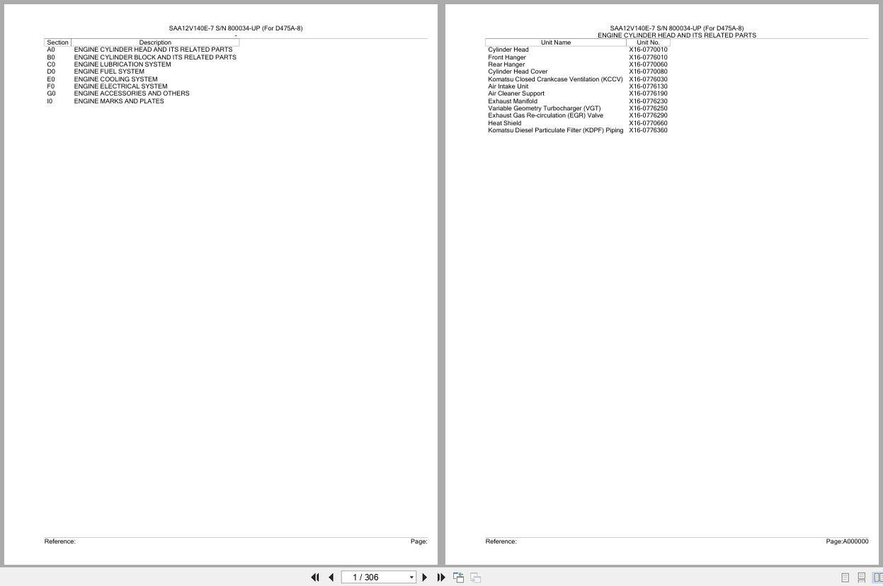 Komatsu Engine SAA12V140E 7 800034 UP Parts Catalog (1)