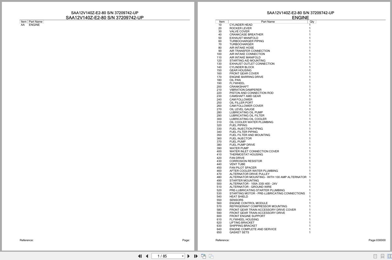 Komatsu Engine SAA12V140Z E2 80 37209742 UP Parts Catalog (1)