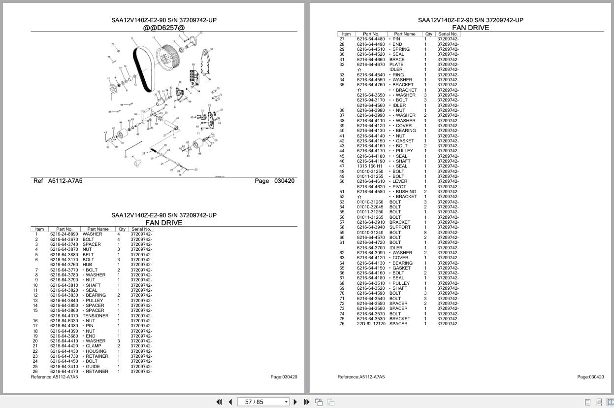 Komatsu Engine SAA12V140Z E2 90 37209742 UP Parts Catalog (2)