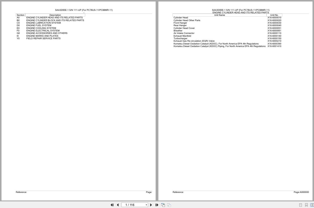 Komatsu Engine SAA3D95E 1 111 UP Parts Catalog (1)