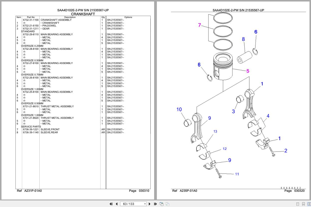 Komatsu Engine SAA4D102E 2 PW 21535567 UP Parts Catalog (2)