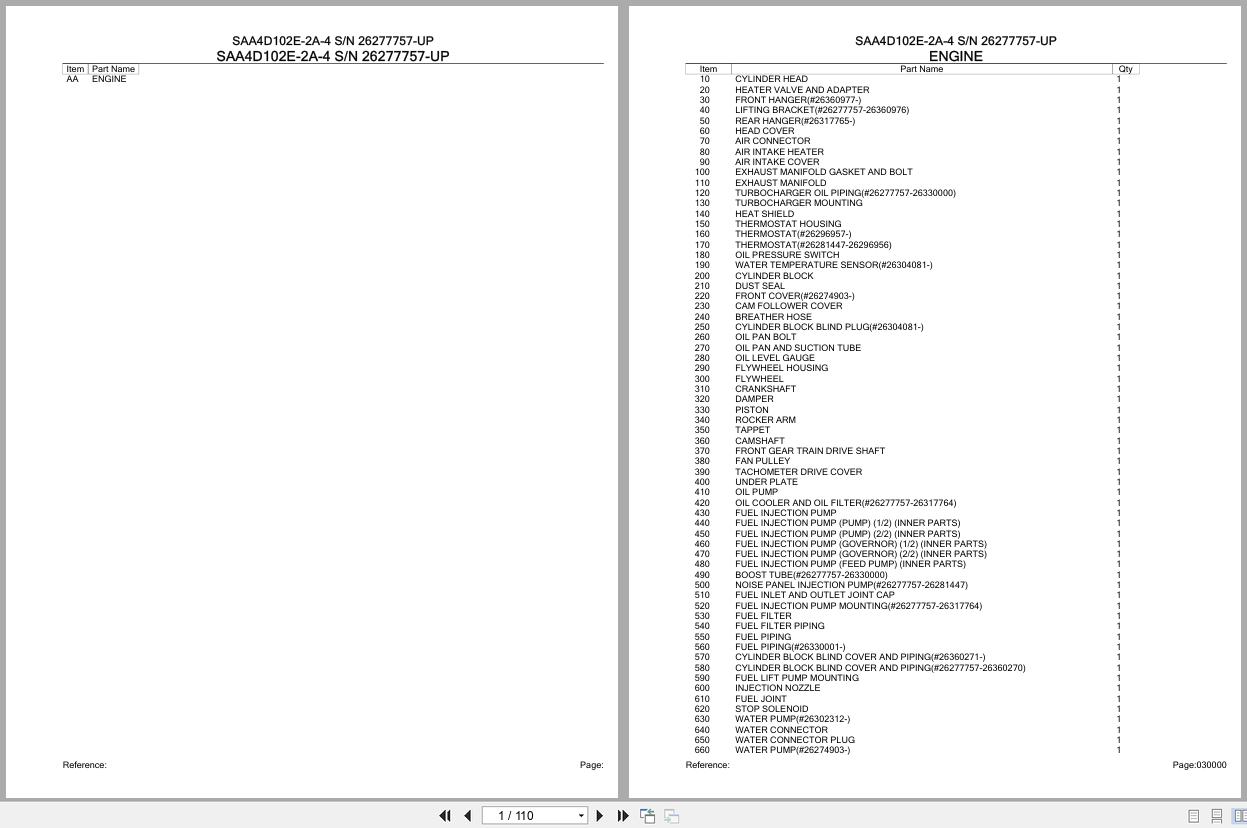 Komatsu Engine SAA4D102E 2A 4 26277757 UP Parts Catalog (1)