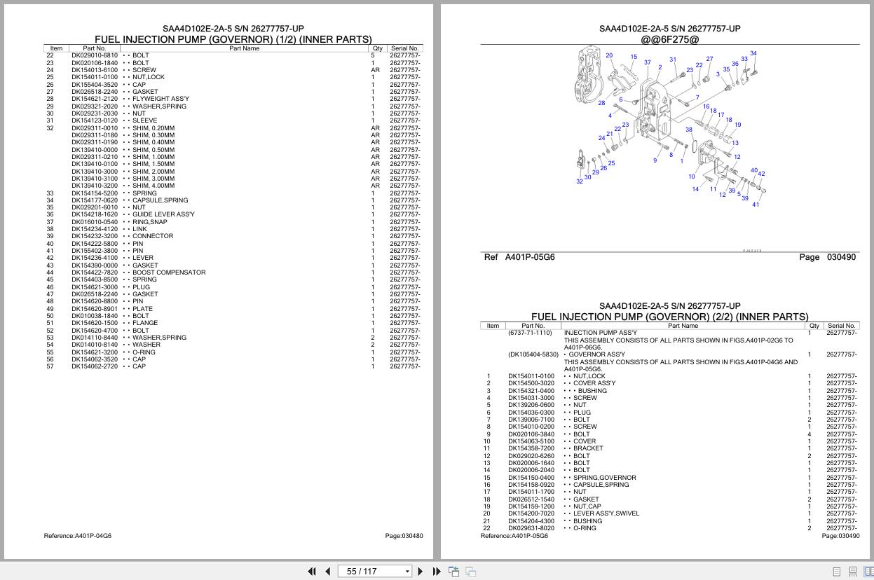 Komatsu Engine SAA4D102E 2A 5 26277757 UP Parts Catalog (2)