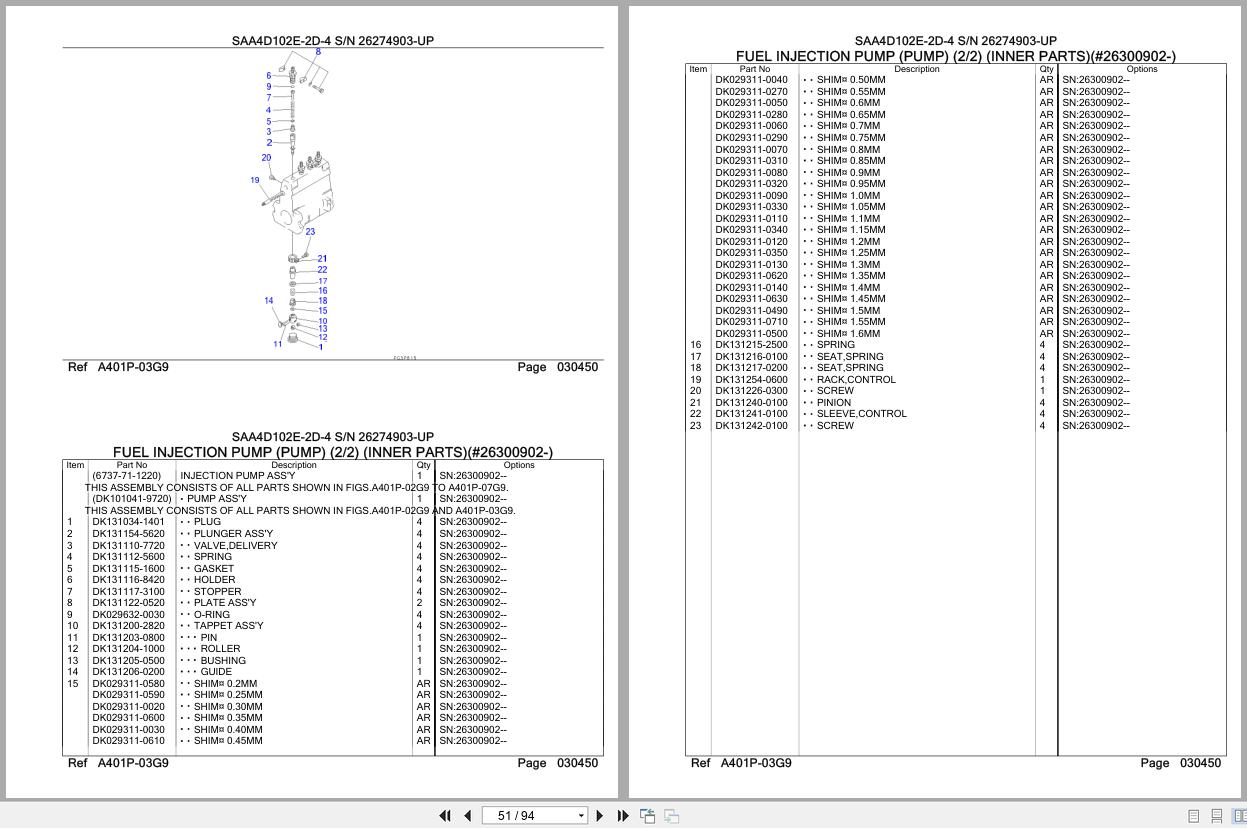 Komatsu Engine SAA4D102E 2D 4 26274903 UP Parts Catalog (2)