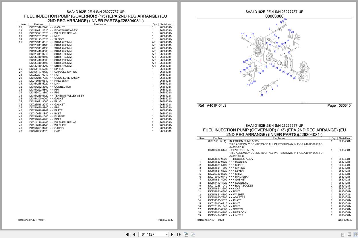 Komatsu Engine SAA4D102E 2E 4 26277757 UP Parts Catalog (2)