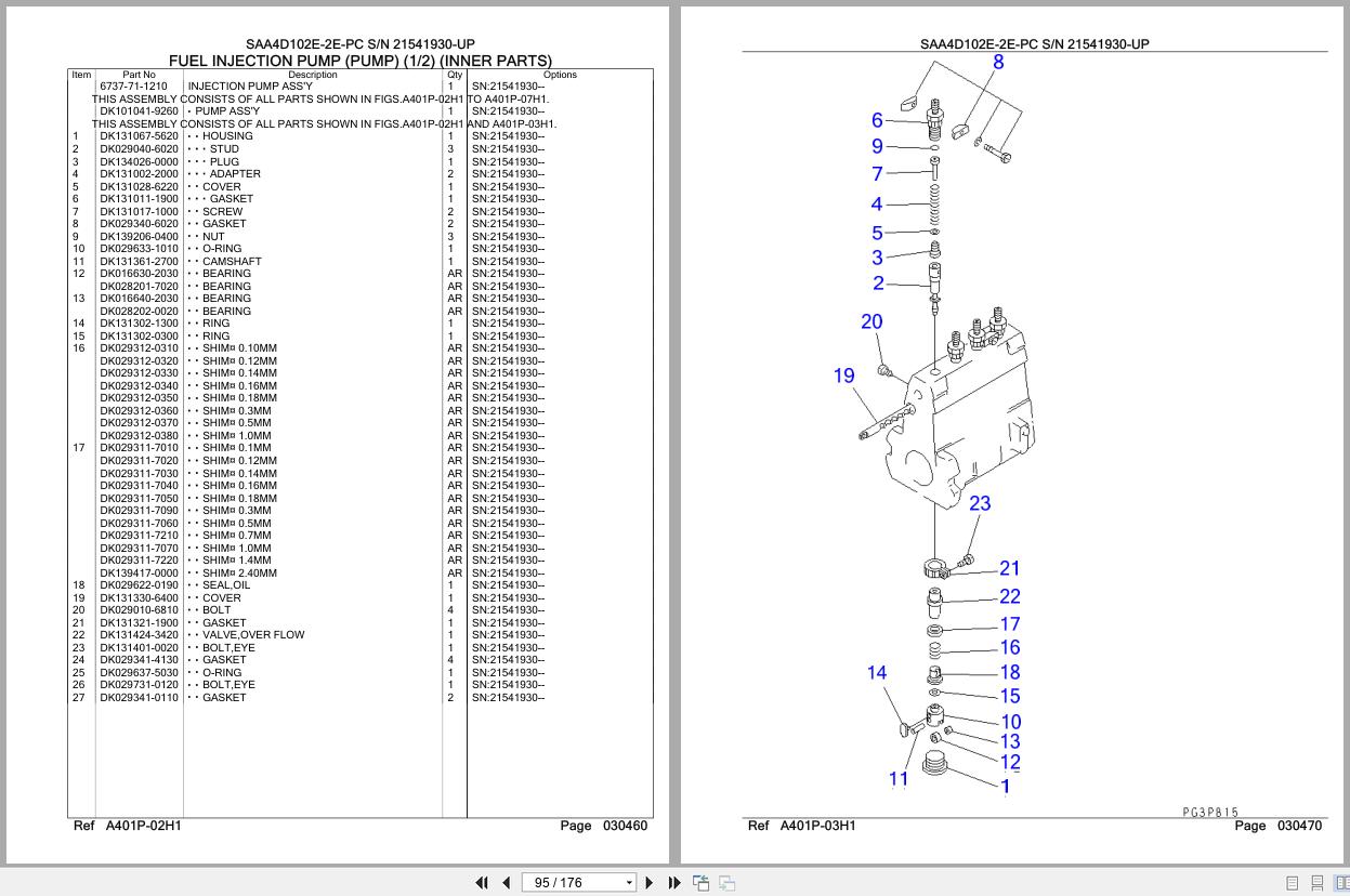 Komatsu Engine SAA4D102E 2E PC 21541930 UP Parts Catalog (2)