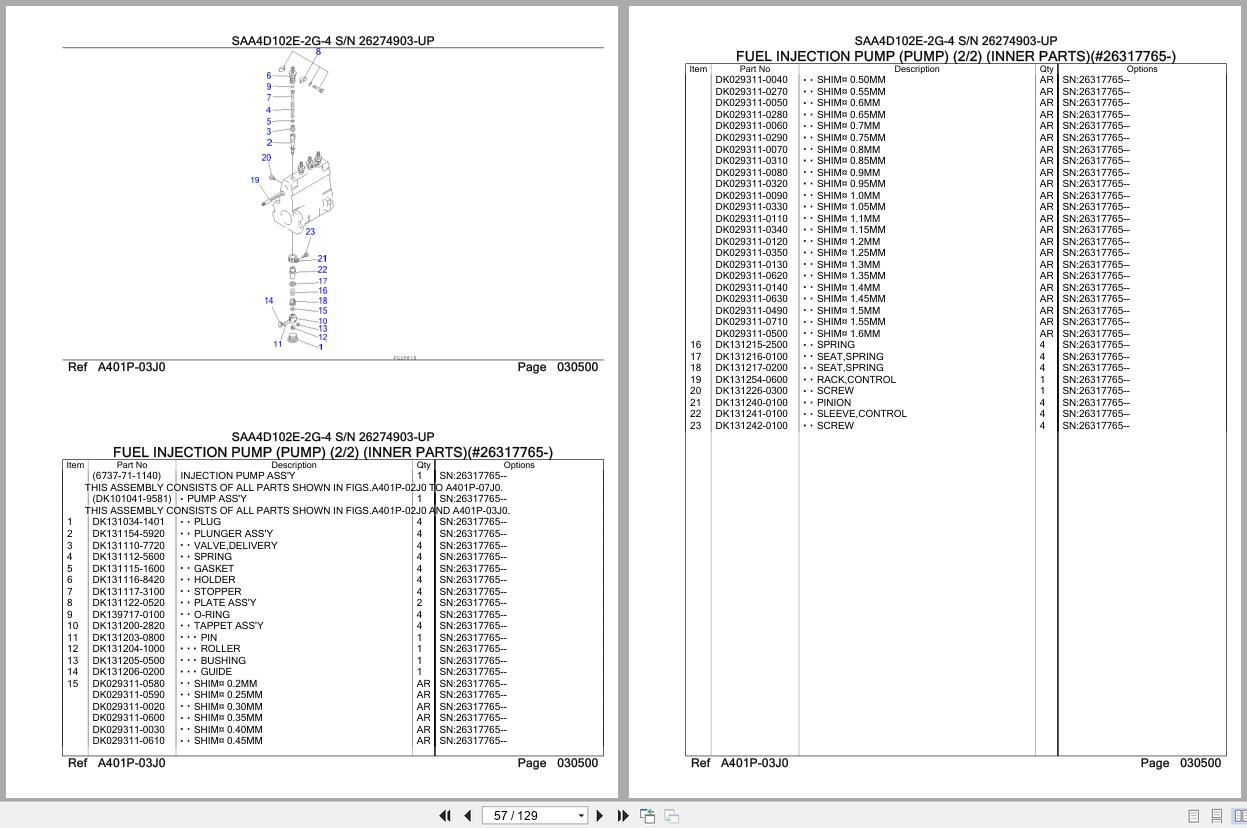 Komatsu Engine SAA4D102E 2G 4 26274903 UP Parts Catalog (2)
