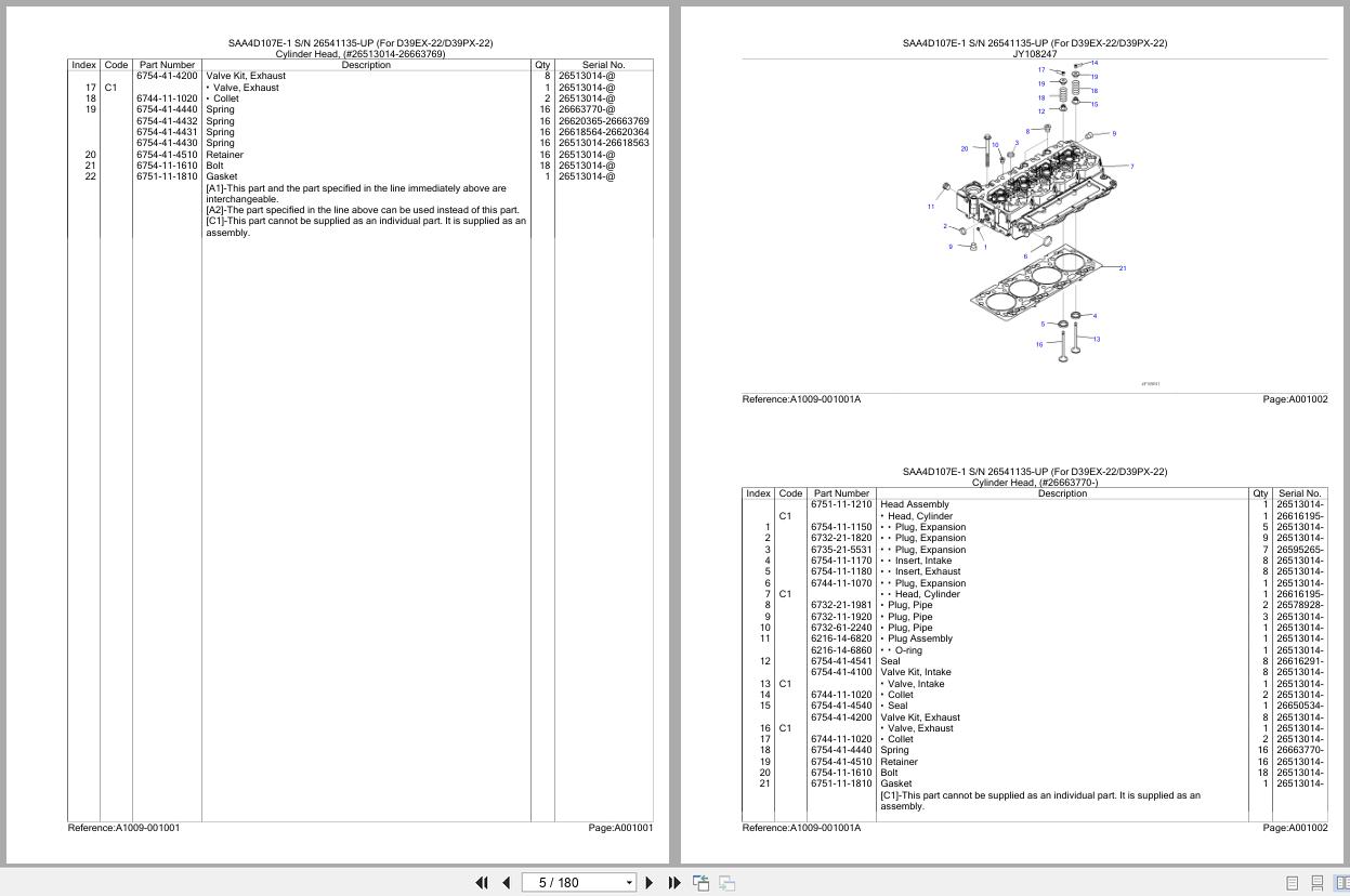 Komatsu Engine SAA4D107E 1 26541135 UP Parts Catalog (2)