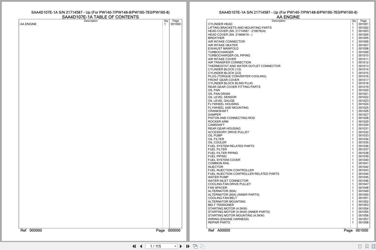 Komatsu Engine SAA4D107E 1A Parts Catalog (1)