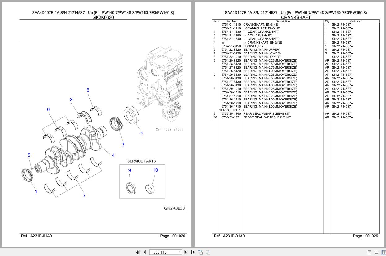 Komatsu Engine SAA4D107E 1A Parts Catalog (2)