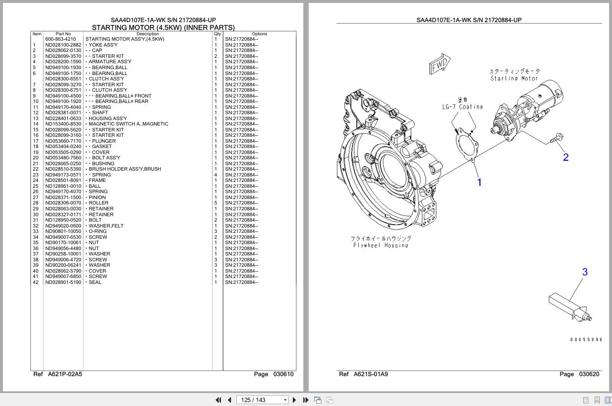 Komatsu Engine SAA4D107E 1A WK 26503098 UP Parts Catalog (2)