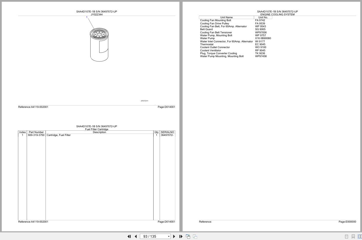 Komatsu Engine SAA4D107E 1B 36497072 UP Parts Catalog (2)