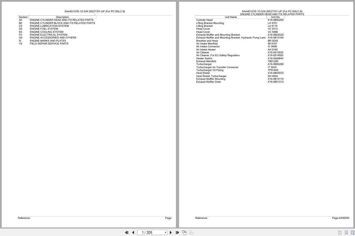 Komatsu Engine SAA4D107E 1D 26527701 UP Parts Catalog (1)
