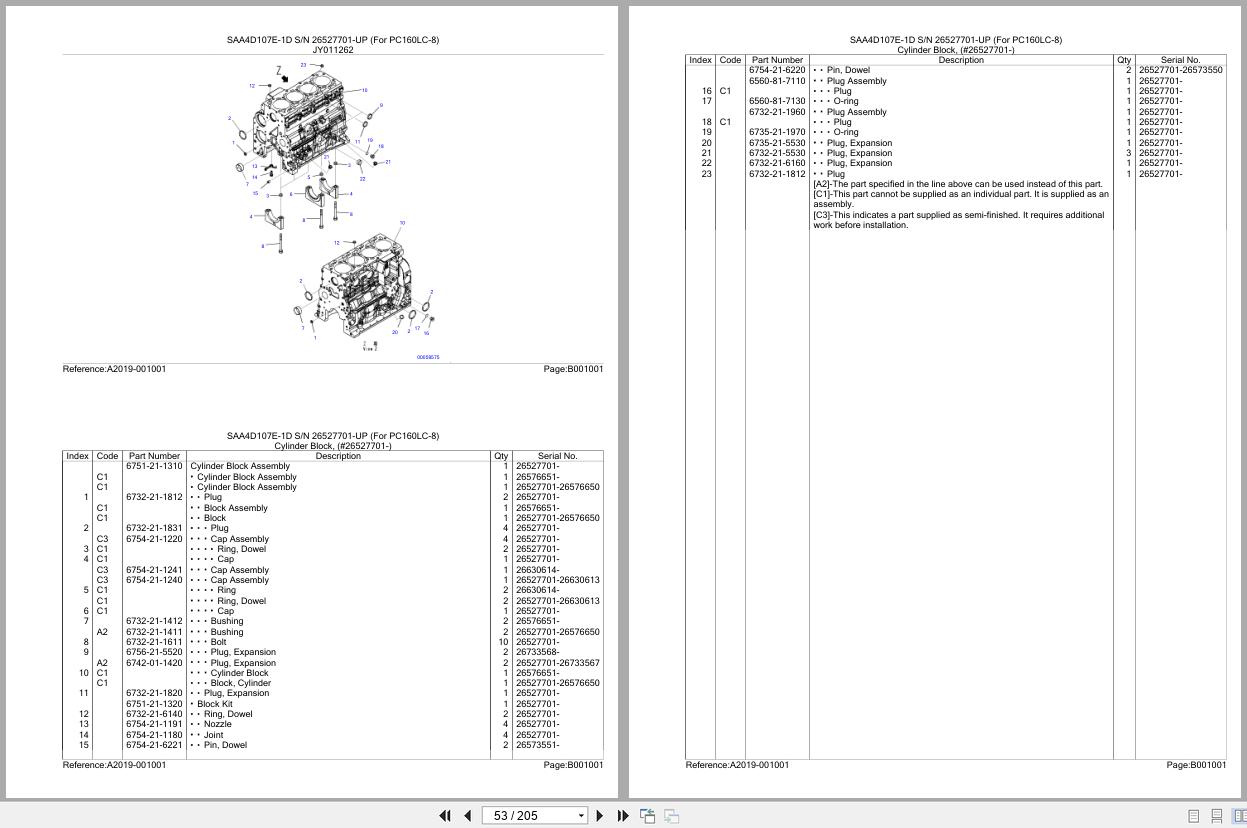 Komatsu Engine SAA4D107E 1D 26527701 UP Parts Catalog (2)