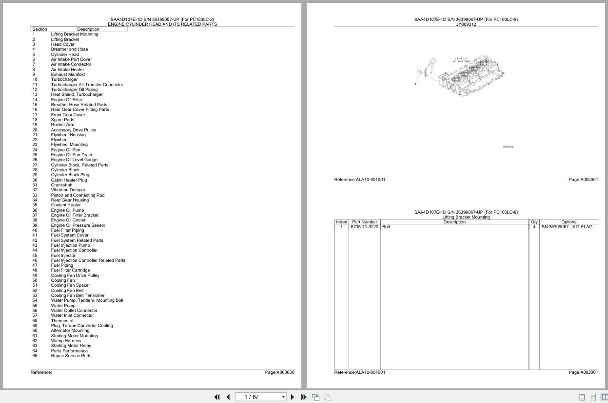 Komatsu Engine SAA4D107E 1D 36399067 UP Parts Catalog (1)