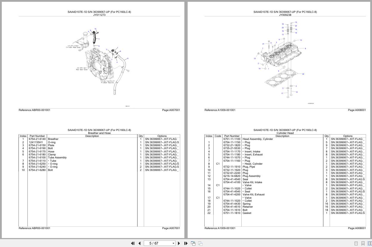 Komatsu Engine SAA4D107E 1D 36399067 UP Parts Catalog (2)