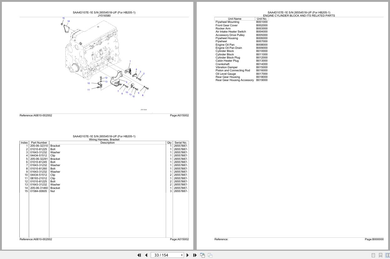 Komatsu Engine SAA4D107E 1E 26554518 UP For HB205 1 Parts Catalog (2)