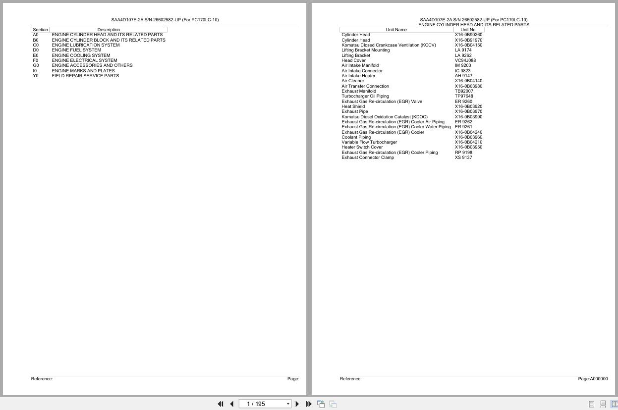 Komatsu Engine SAA4D107E 2A 26602582 UP Parts Catalog (1)