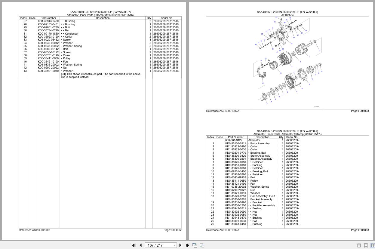 Komatsu Engine SAA4D107E 2C 26606209 UP Parts Catalog (2)