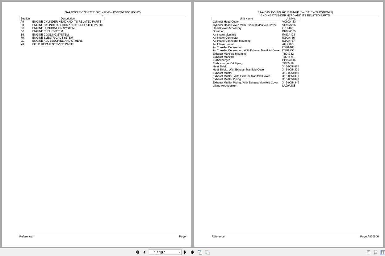 Komatsu Engine SAA4D95LE 5 26510601 UP Parts Catalog (1)