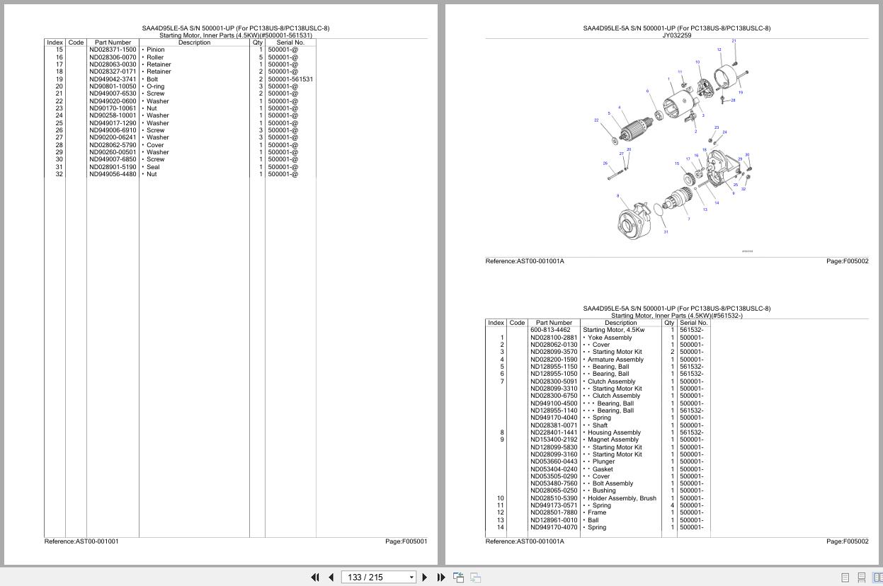 Komatsu Engine SAA4D95LE 5A 500001 UP Parts Catalog (2)