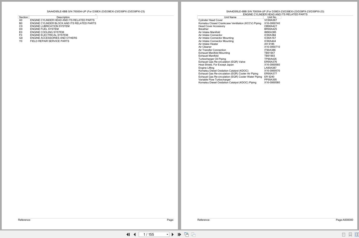 Komatsu Engine SAA4D95LE 6BB 700004 UP Parts Catalog (1)