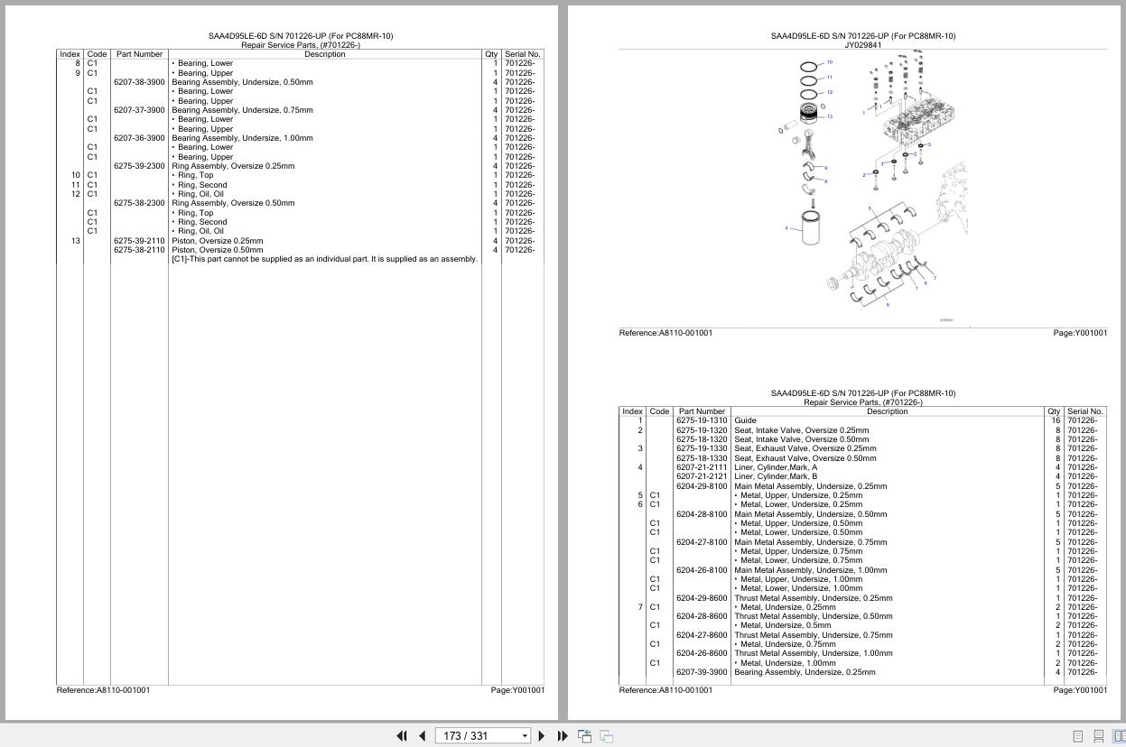 Komatsu Engine SAA4D95LE 6D 701226 UP Parts Catalog (2)