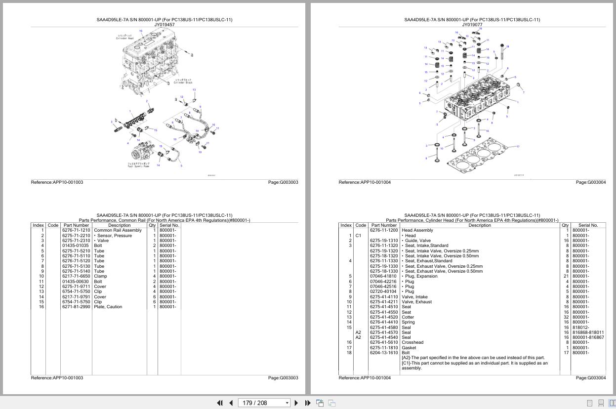 Komatsu Engine SAA4D95LE 7A 800001 UP Parts Catalog (2)