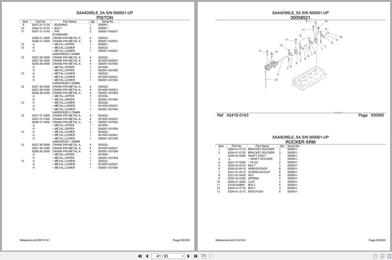 Komatsu Engine SAA4D95LE 5A 500001 UP Parts Catalog (2)