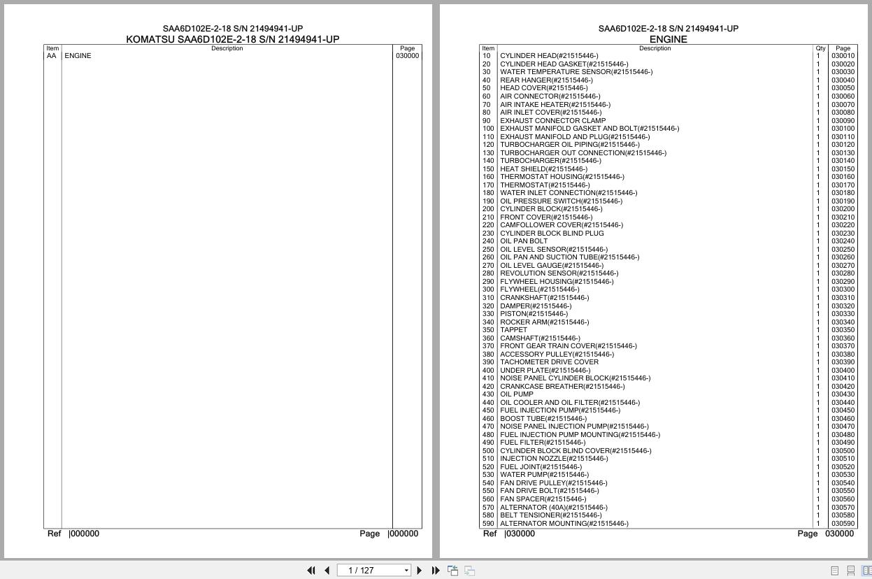Komatsu Engine SAA6D102E 2 18 21494941 UP Parts Catalog (1)