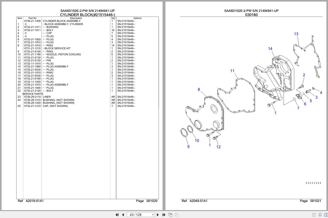 Komatsu Engine SAA6D102E 2 PW 21494941 UP Parts Catalog (2)