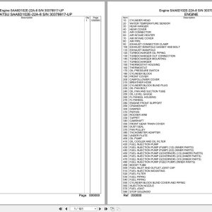 Komatsu Engine SAA6D102E 22A 8 30379917 UP Parts Catalog (1)