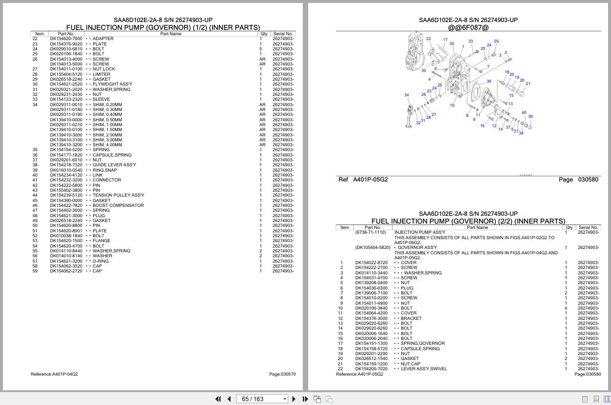Komatsu Engine SAA6D102E 2A 8 26274903 UP Parts Catalog (2)