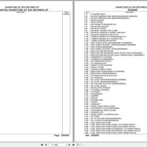 Komatsu Engine SAA6D102E 2C 26274903 UP Parts Catalog (1)