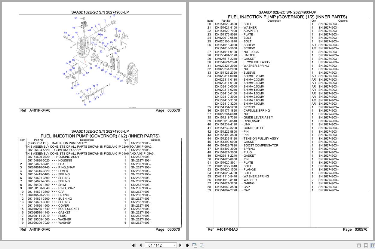 Komatsu Engine SAA6D102E 2C 26274903 UP Parts Catalog (2)