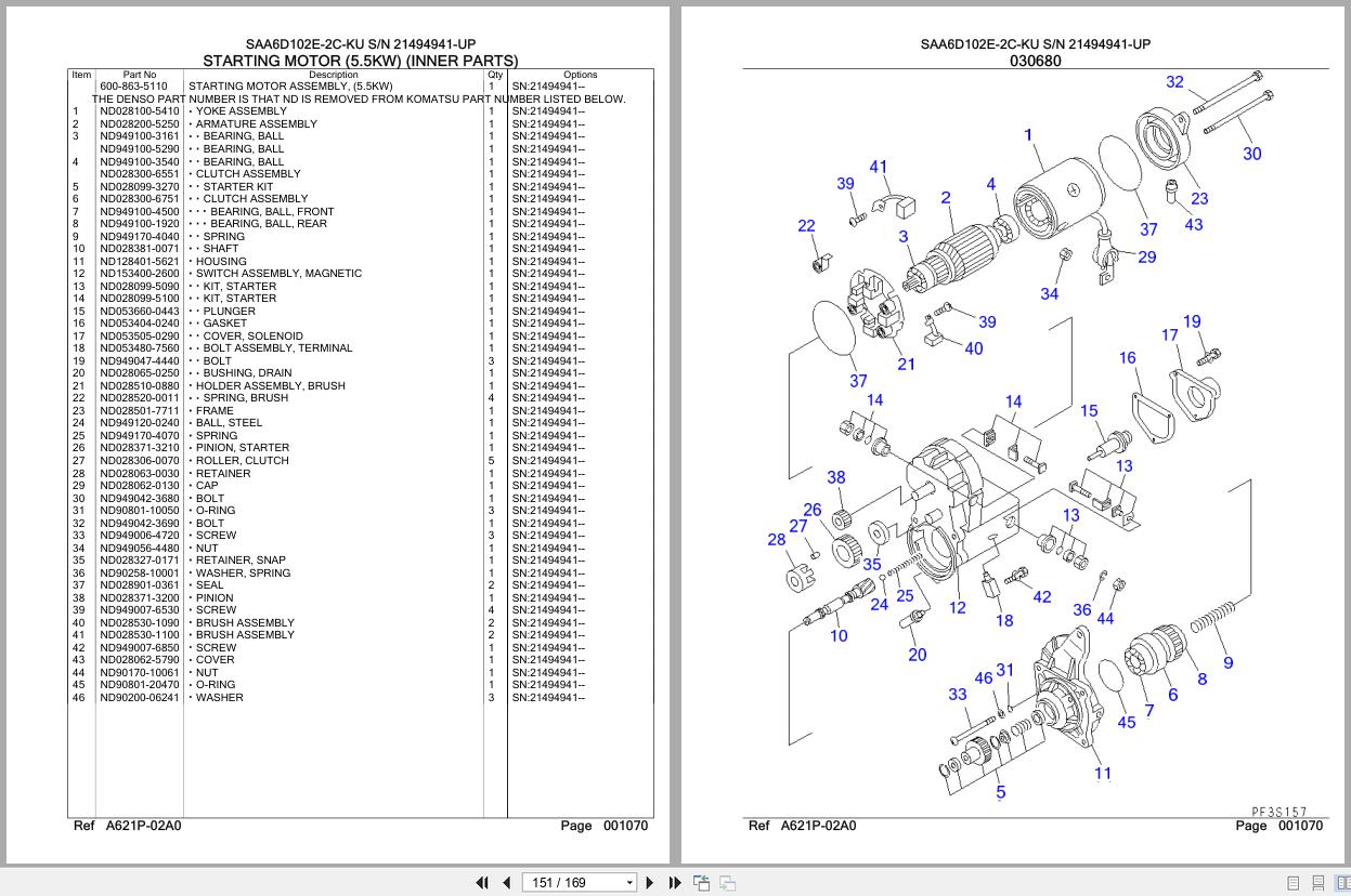 Komatsu Engine SAA6D102E 2C KU 21494941 UP Parts Catalog (2)