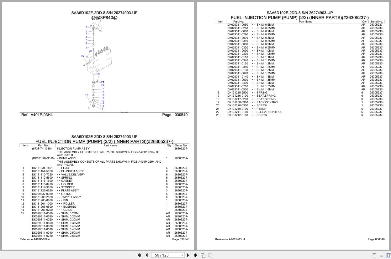 Komatsu Engine SAA6D102E 2DD 8 26274903 UP Parts Catalog (2)